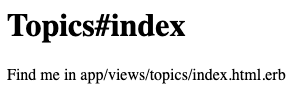 A simple page showing placeholder text for a topics index